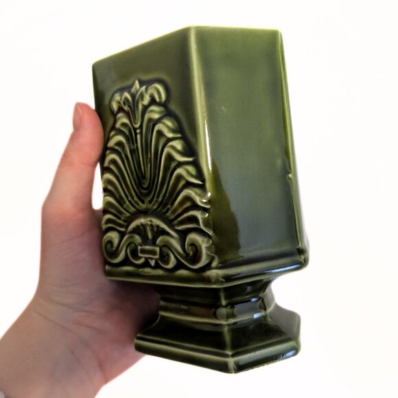 Vintage Green Japan Canister Counter Set of 2 Filigree Design Retro MCM - Picture 16 of 16